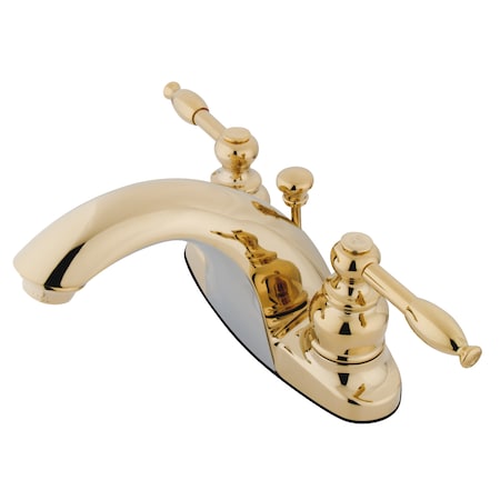 4 Centerset Bathroom Faucet, Polished Brass